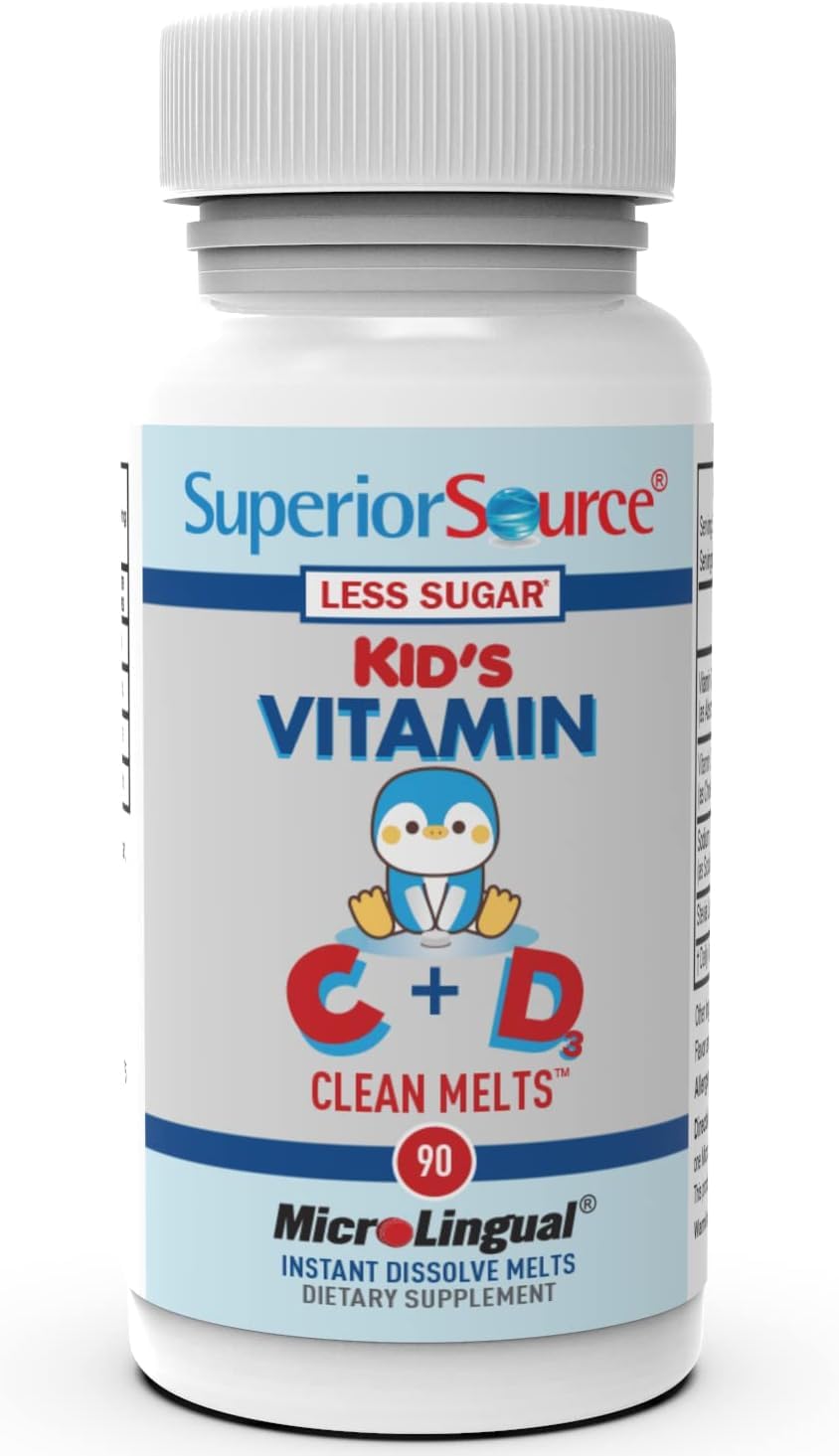 Superior Source Clean Melts de Vitamina C y D3 para Niños - 90 MicroLingual Instant-Dissolve