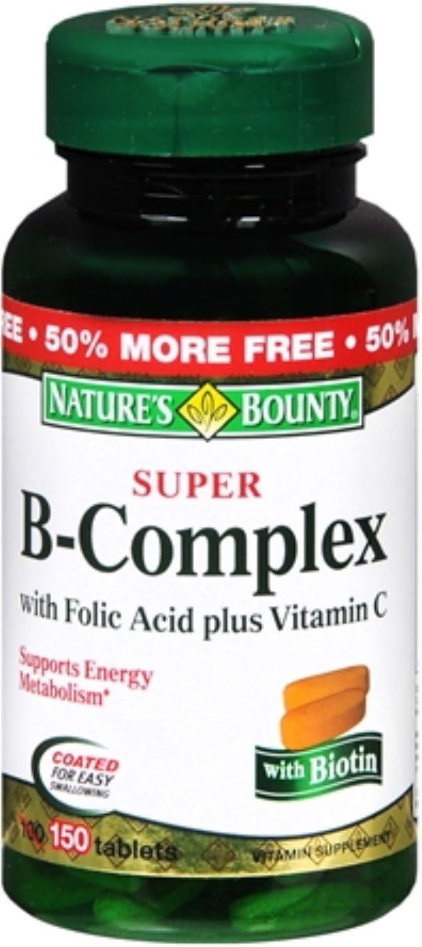 Nature's Bounty B-Complex with Folic Acid and Vitamin C, 150 Tablets