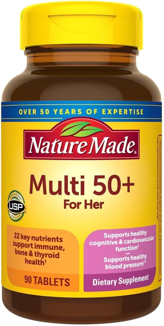 Nature Made Multivitamínico para Mujeres 50+ Sin Hierro, 90 Comprimidos