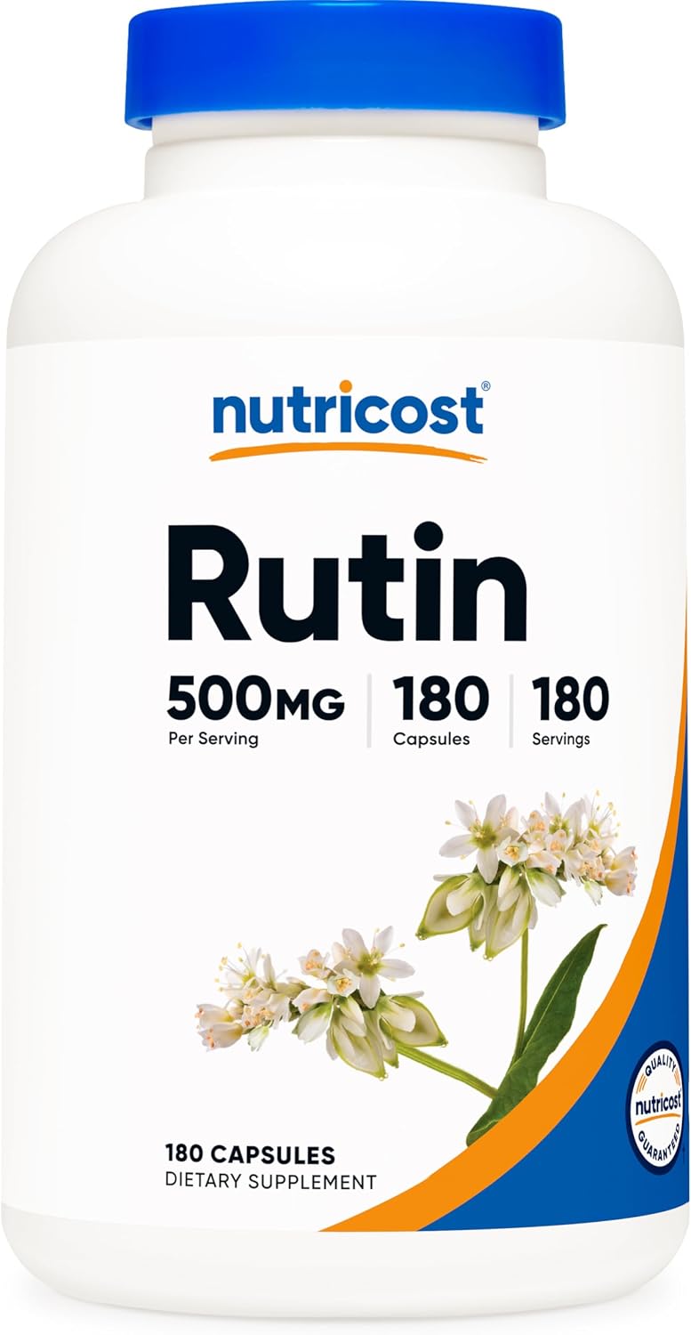 Nutricost Rutina 500mg, 180 Cápsulas - Vegano, Sin Gluten y Non-GMO