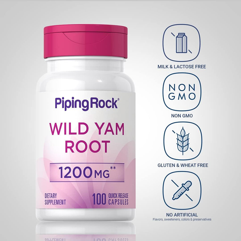 Piping Rock Wild Yam Root Capsules | 100 Capsules | Non-GMO & Gluten-Free Extract