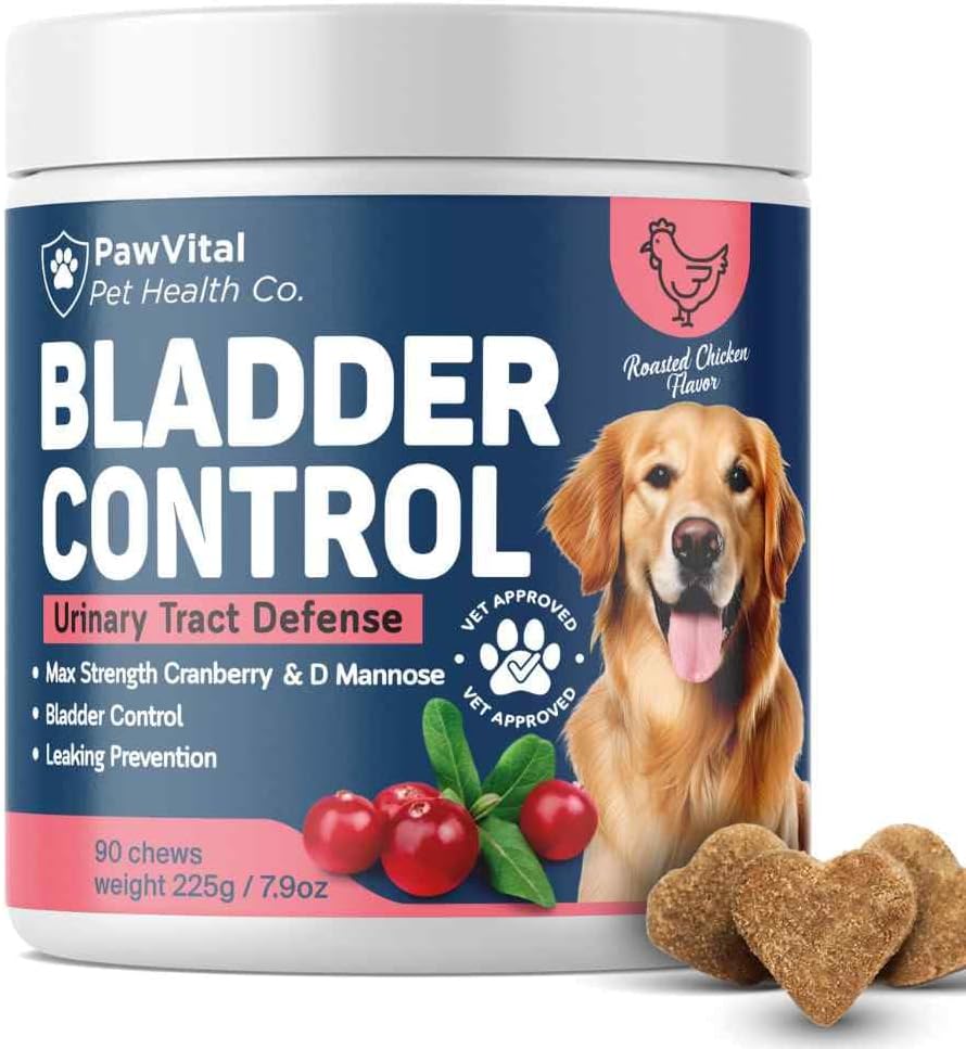 PawVital Suplemento Urinario para Perros con Cranberry y D-Mannose (90 Chews)