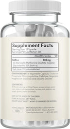 Clear Formulas Bioactive SAM-e 500 mg - Suplemento de SAM-e de Alta Potencia con Forma Bioactiva S,S - Vegano, Sin Gluten - 30 Cápsulas