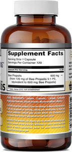 Amazing Formulas Bee Propolis | 600 mg Per Serving | 120 Capsules | Non-GMO | Gluten-Free