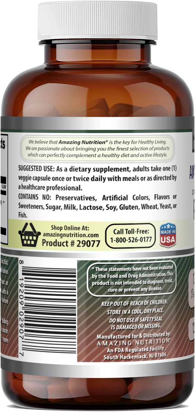 Amazing Nutrition Extracto de Corteza de Pino 100 mg - 120 Cápsulas Vegetales - No-GMO, Sin Gluten
