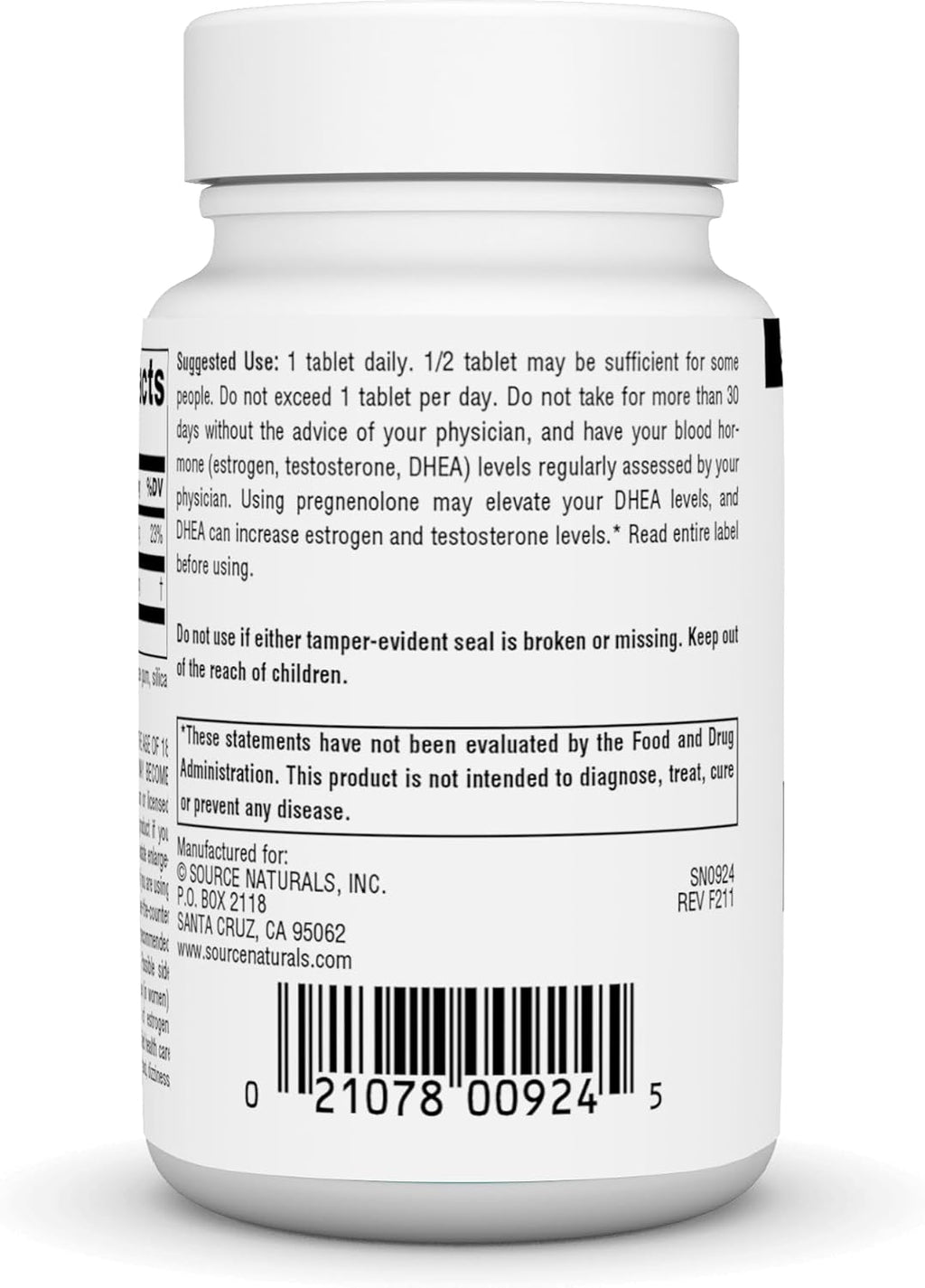 Source Naturals Pregnenolona 50 mg - 60 comprimidos