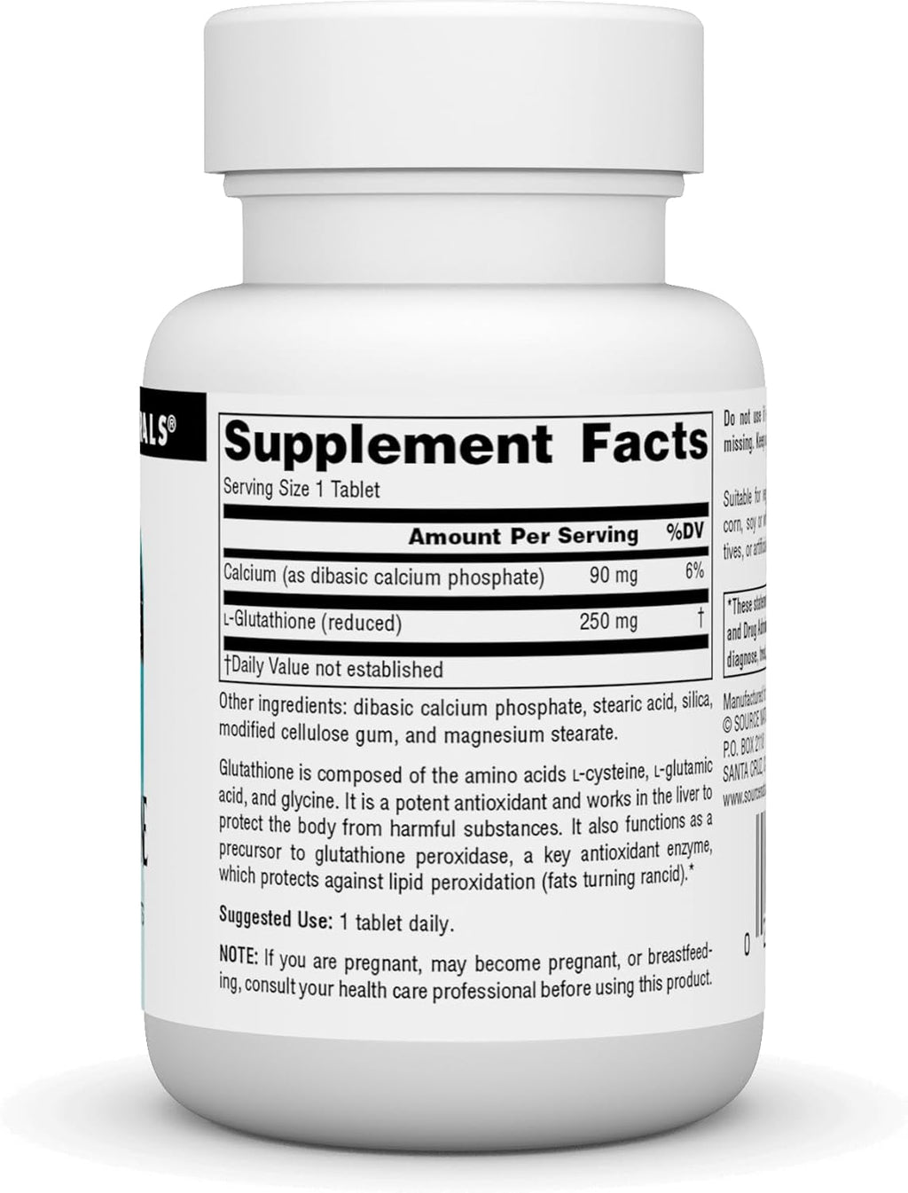Source Naturals Glutathione 250 mg - 30 Comprimidos