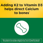 Nature Made Vitamina D3 + K2, 5000 UI (125 mcg) de Vitamina D, 100 mcg de Vitamina K2, 60 Cápsulas Blandas (Pack de 2)