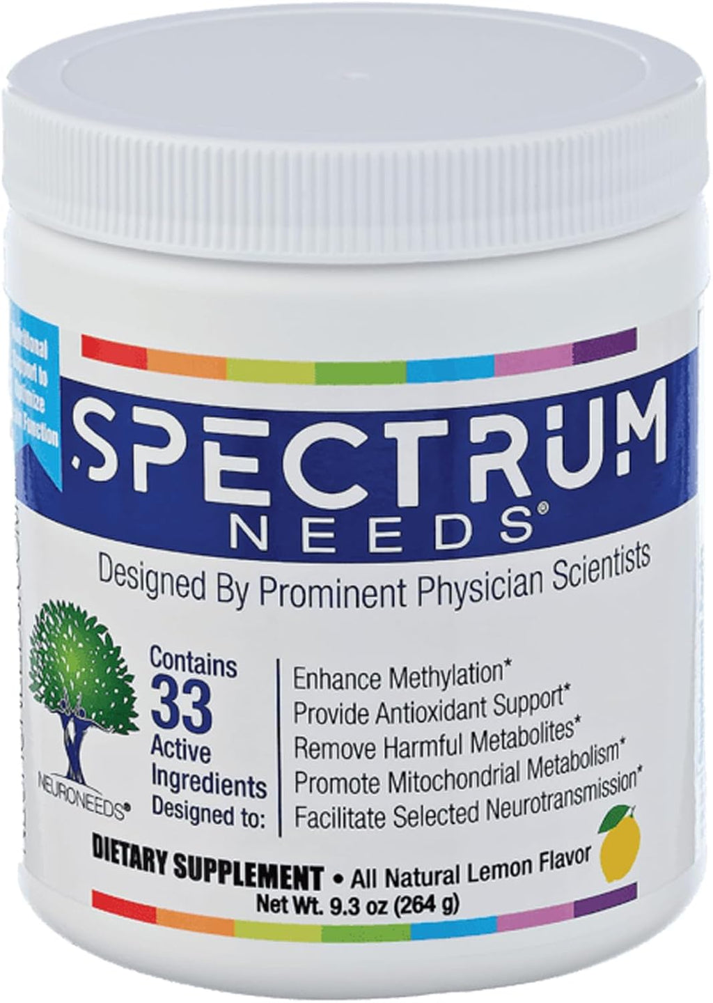 SpectrumNeeds® by NeuroNeeds – Apoyo Nutricional Completo con 33 Ingredientes Activos para el Bienestar General, Sabor Berry