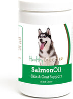 Healthy Breeds Golosinas blandas de aceite de salmón para perros Siberian Husky, 120 unidades