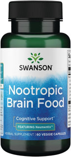 Swanson Premium Brand Nootropic Brain Food con Neumentix 450 mg - 60 Cápsulas Veganas