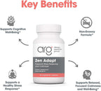NutriCology ZenMind Adapt - 200 mg L-Teanina, 125 mg Ashwagandha y 550 mg GABA - Apoyo al Estrés y la Calma - 60 Cápsulas Vegetarianas
