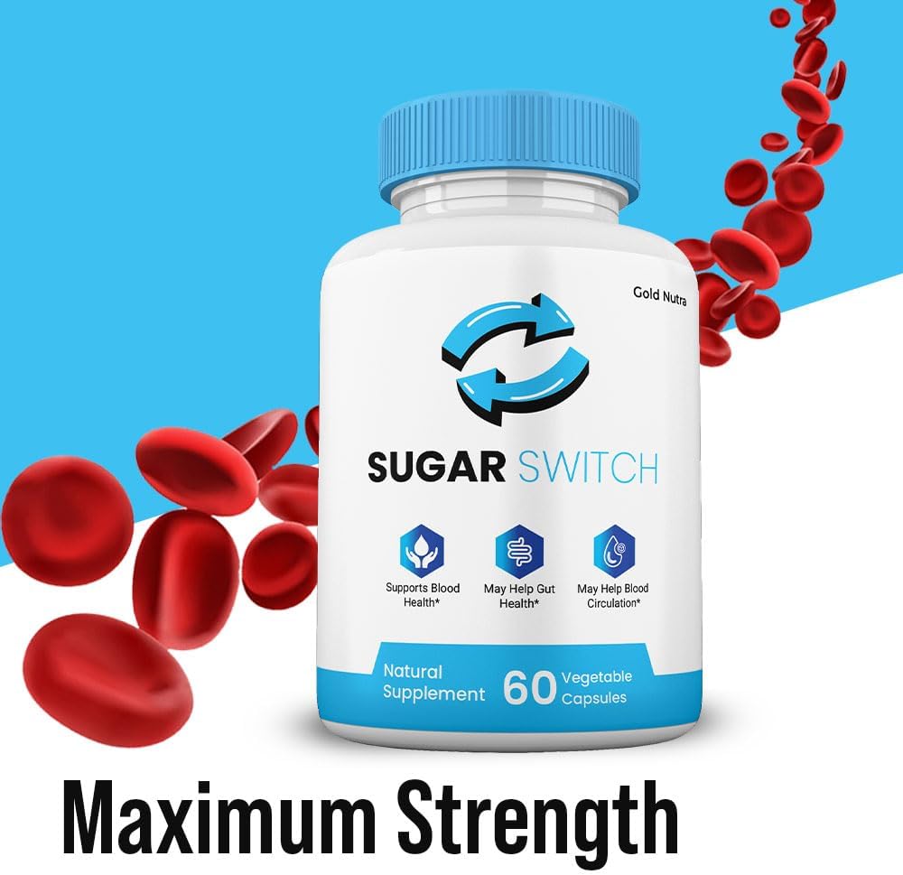 Gold Nutra SugarSwitch Cápsulas, Suplemento Natural, Fórmula de Alta Potencia Sin Gelatina (3 Envases)