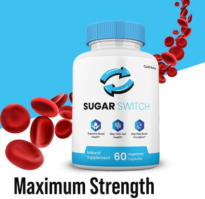 SugarSwitch Cápsulas, Suplemento Natural de Apoyo al Glucógeno, Fórmula de Alta Potencia sin Gelatina (2 Envases) – Image 2