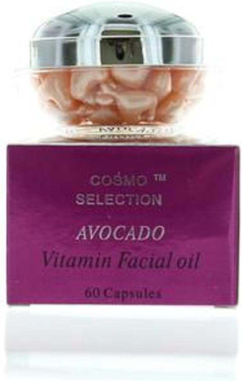 Cosmo Selection - Avocado Vitamin Facial Oil, 60 Cápsulas Blandas de Vitamina E