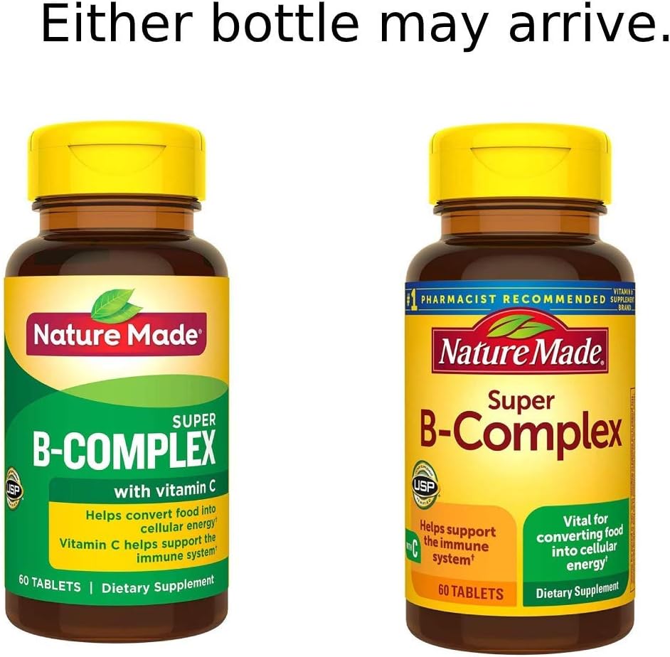 Nature Made Super B-Complex con Vitamina C y Ácido Fólico, 60 comprimidos