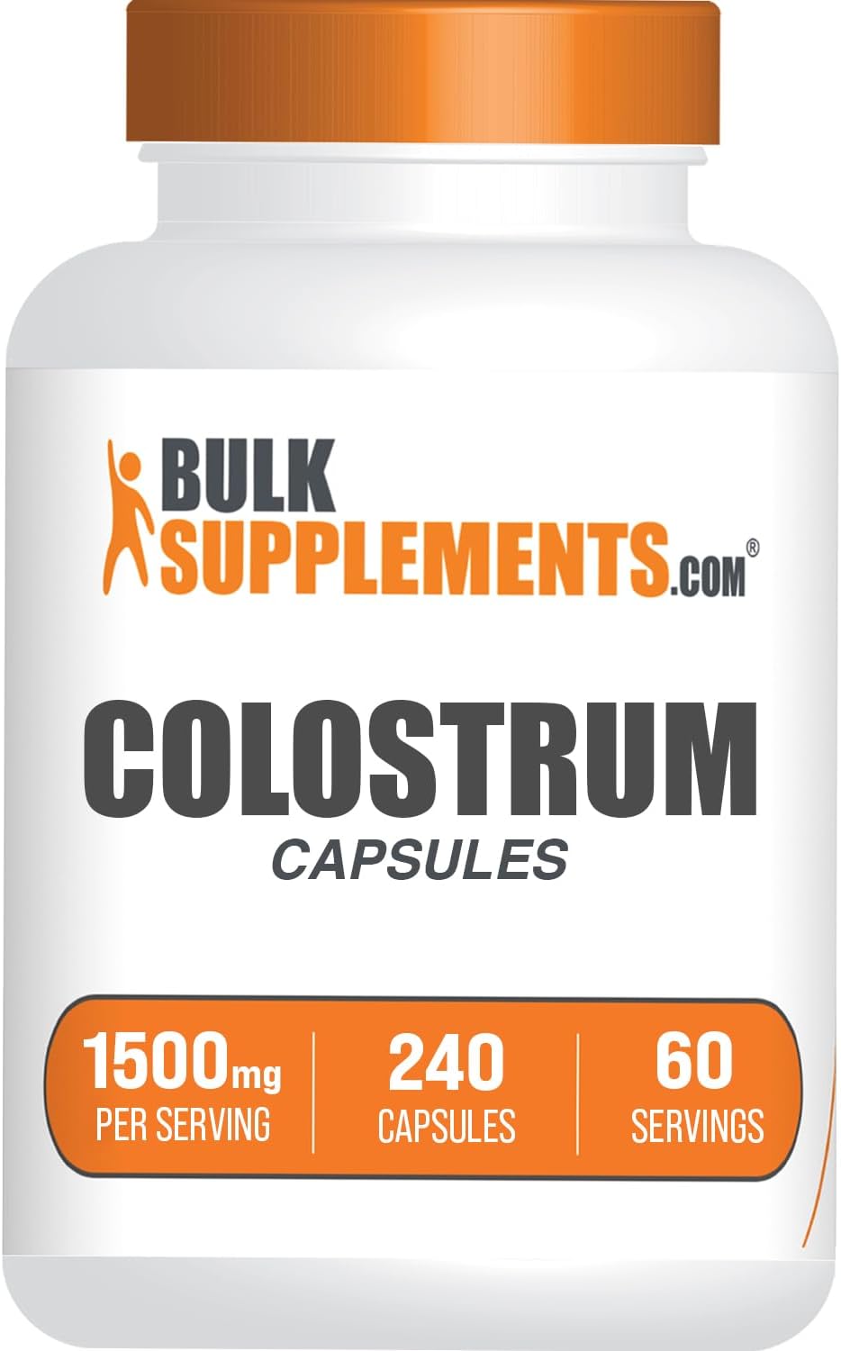 BulkSupplements.com Cápsulas de Calostro - Complemento de Calostro Bovino - Sin Gluten, 240 Cápsulas (1 Pack)