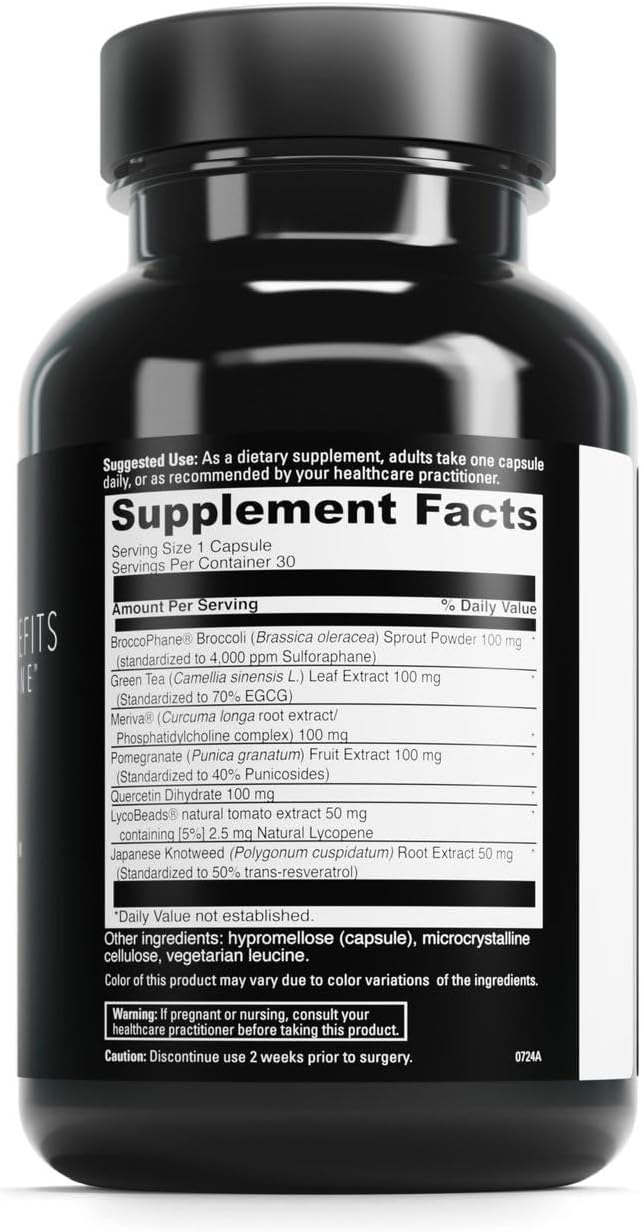 DAVINCI Labs Phyto Benefits - Suplemento con Cúrcuma, Quercetina y Té Verde - 30 Cápsulas Vegetarianas
