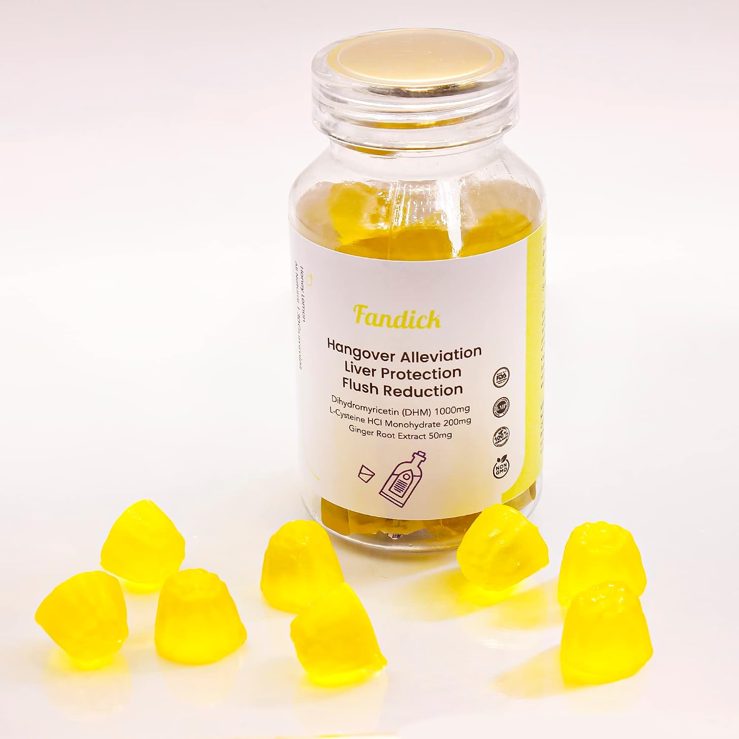 DHM 1000 Dihydromyricetin Gominolas (30 unidades) con Jengibre, HCI y Pimienta Negra - Suplemento Hepático