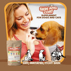 Skin and Coat Supplement con Aceite de Pescado y Omega 3 para Perros y Gatos - 90 Tabletas