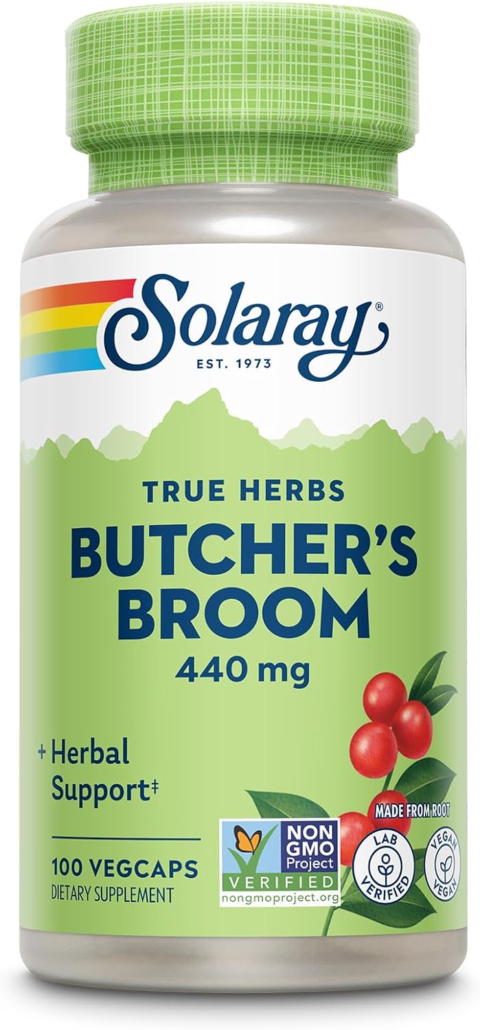 Solaray True Herbs Butcher's Broom 440 mg - 100 Cápsulas Veganas