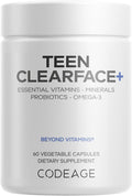 Codeage Teen Clearface - Suplemento para la Piel Adolescente (60 Cápsulas)
