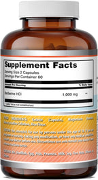Amazing Formulas Berberina 1000 mg, 120 Cápsulas