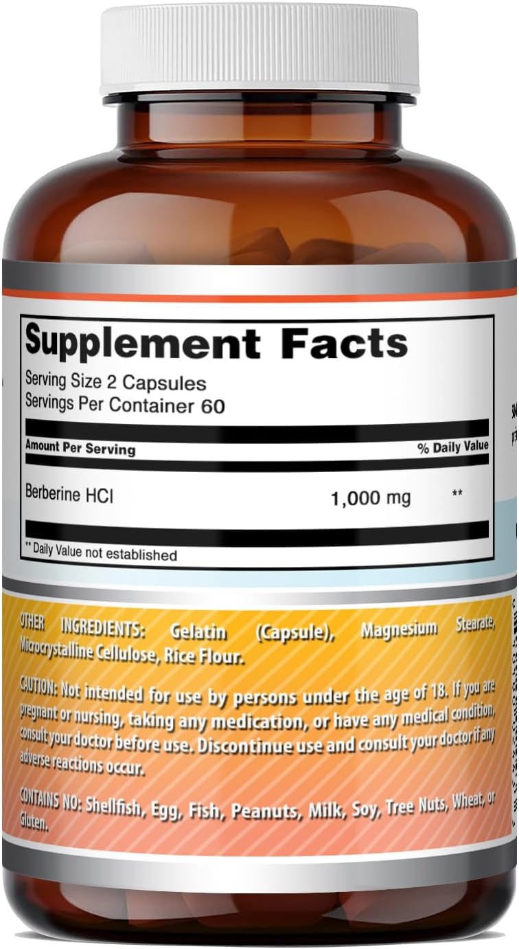 Amazing Formulas Berberina 1000 mg, 120 Cápsulas
