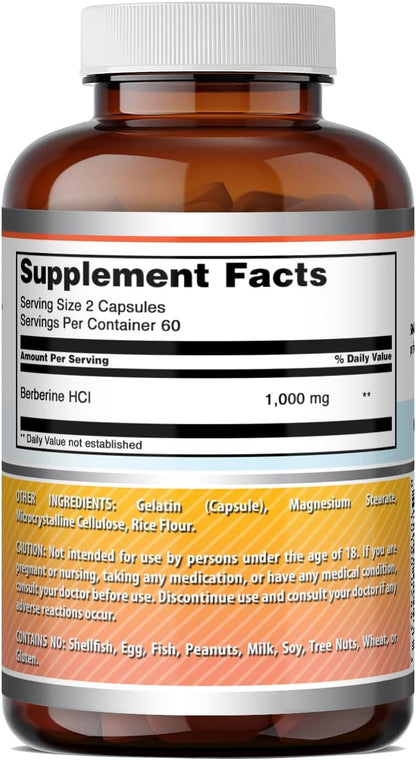 Amazing Formulas Berberina 1000 mg, 120 – Formato: 120 cápsulas (60 dosis) – Image 5