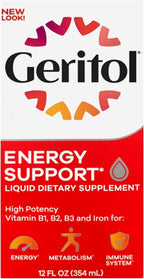 Geritol Suplemento Líquido, Vitaminas B y Hierro, 355 ml