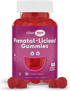 Maxi Health Gomitas Prenatales Orgánicas para Mujeres - Sabor Cereza, 60 Unidades