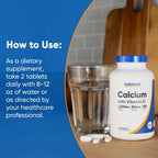 Nutricost Calcio con Vitamina D, 1200 mg Calcio + 50 mcg Vitamina D, 240 Comprimidos