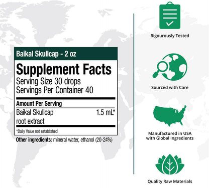 NutraMedix Tintura de Escutelaria Baicalensis - Apoyo Inmunitario y Cardiovascular (60 ml) – Image 3