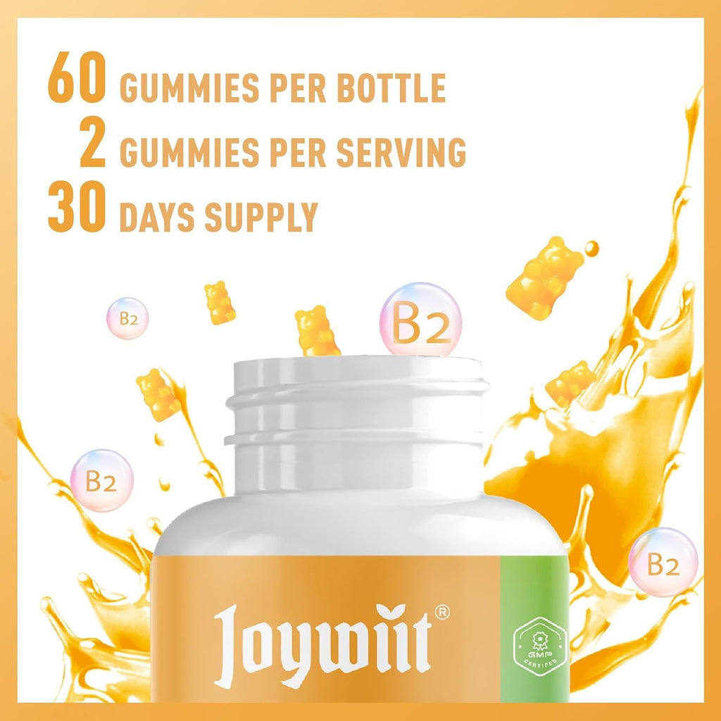 Vitamina B2 Gomitas 400mg – Riboflavina para Energía y Sistema Nervioso – 60 Gomitas Veganas