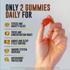 Ashwagandha Gummies para Hombres y Mujeres, Extracto Natural de Raíz de Ashwagandha 1500mg, 60 Gominolas