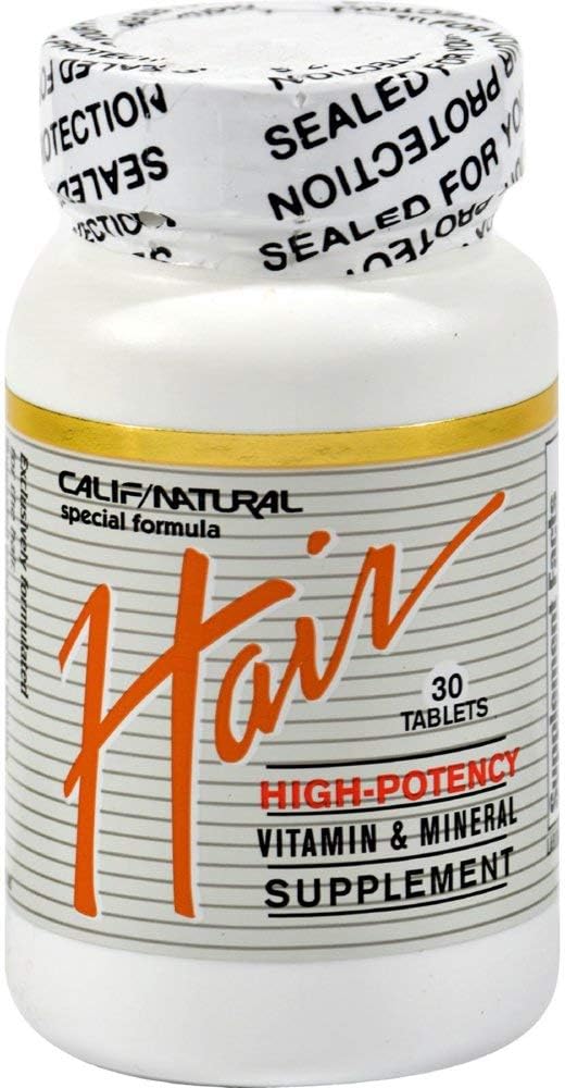California Natural Hair Vitamin & Mineral, 30 tabletas (paquete de 6)