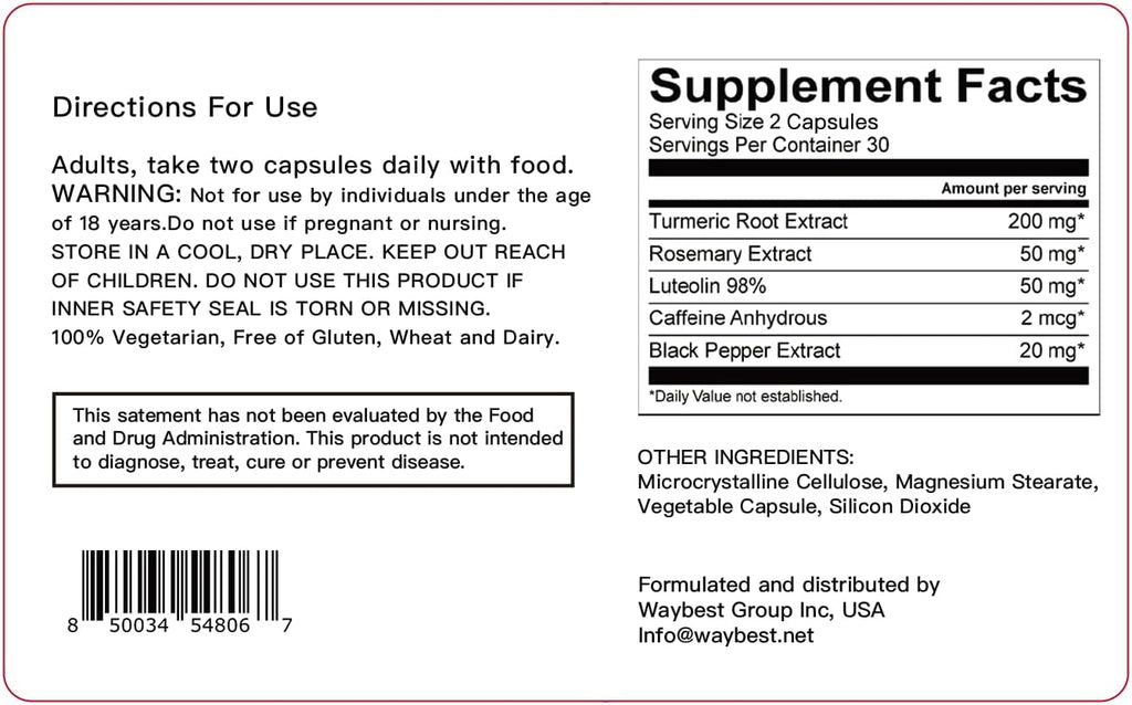 Oxidative Stress Relief Formula - NRF2 Activator (180 Cápsulas Veganas) by Waybest