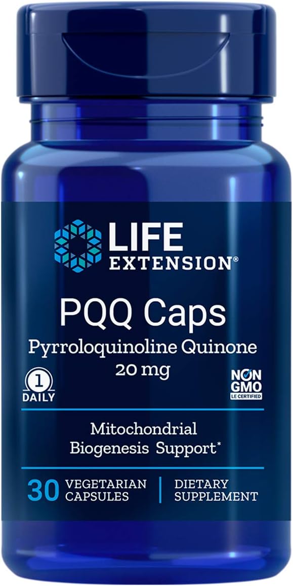 Life Extension PQQ Capsules, Pyrroloquinoline Quinone, 20 mg, 30 Vegetarian Capsules (2-Bottle Pack)