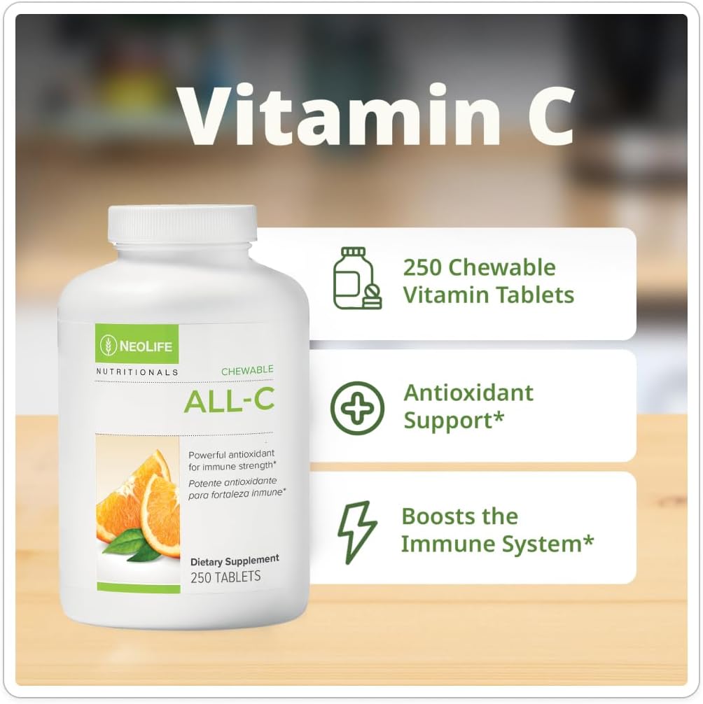 NeoLife All-C - Vitamina C Masticable con Complejo de Bioflavonoides - 250 Comprimidos