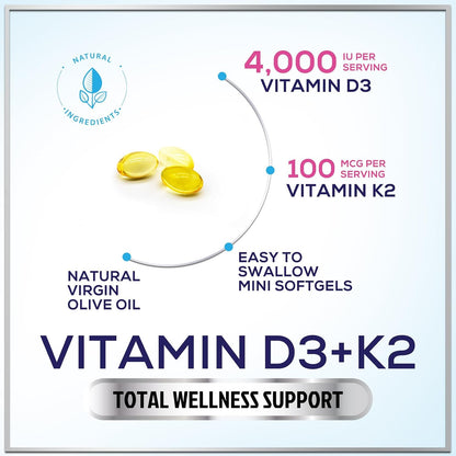 Hello Lovely! Vitamina D3 con K2 (MK-7) - 4000 IU (100 mcg) por porción - 120 Cápsulas Blandas – Image 3
