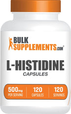 Cápsulas de L-Histidina 500 mg - Aminoácido Esencial - Sin Gluten - 120 Cápsulas