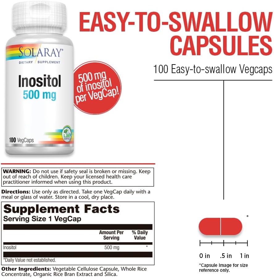 SOLARAY Inositol 500 mg - 100 Cápsulas Veganas