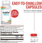SOLARAY Inositol 500 mg - 100 Cápsulas Veganas