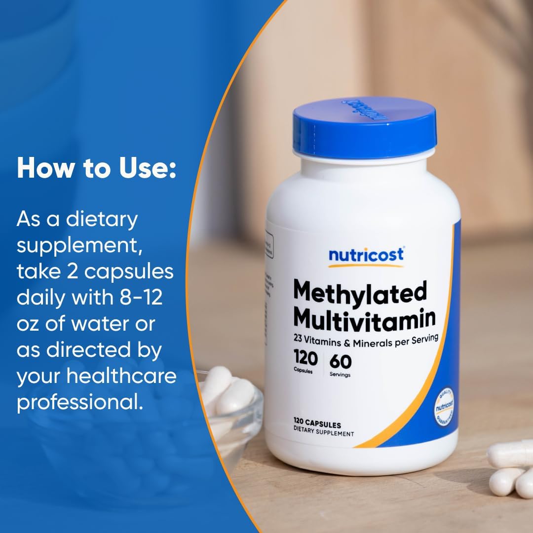 Nutricost Multivitamínico Metilado 120 Cápsulas, 60 Dosis - 23 Vitaminas y Minerales por Dosis