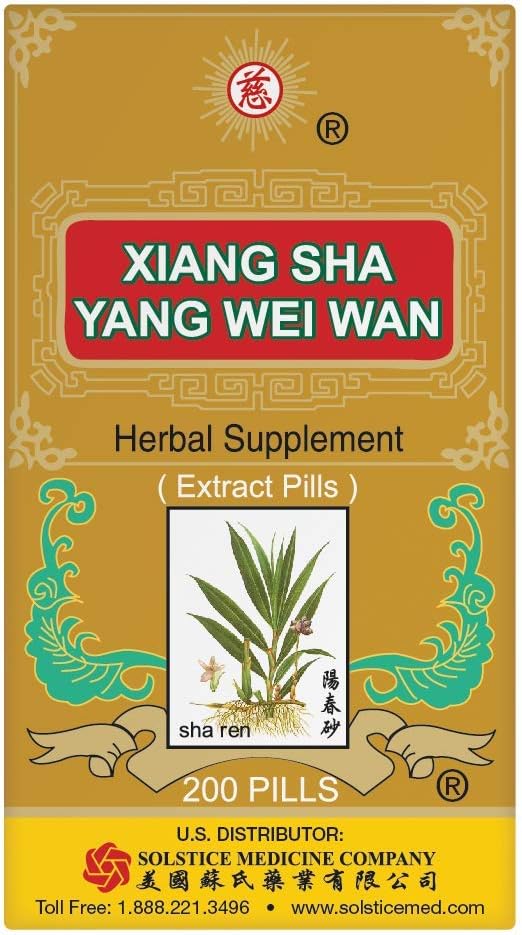 Solstice Medicine Company Xiang Sha Yang Wei Wan Suplemento Herbal (200 Comprimidos)