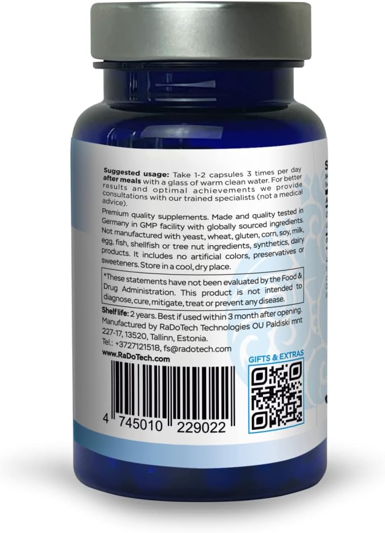 RaDoTech RenoSan - Complemento para la salud del tracto urinario, 60 cápsulas veganas