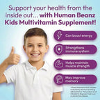 Human Beanz Multivitamin Jelly Bean Gummies para Niños con Zinc - 120 Gominolas Sabor Berry Blast