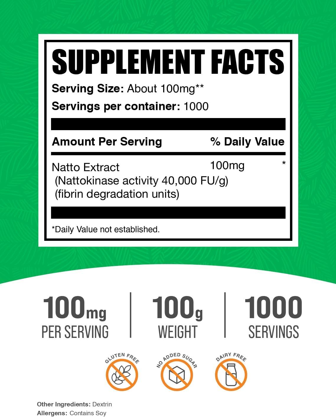 Nattokinase en Polvo (100g) - 4000 FU por dosis