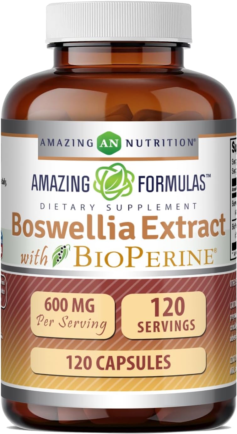 Amazing Formulas Extracto de Boswellia con Bioperine - 600 mg, 120 Cápsulas