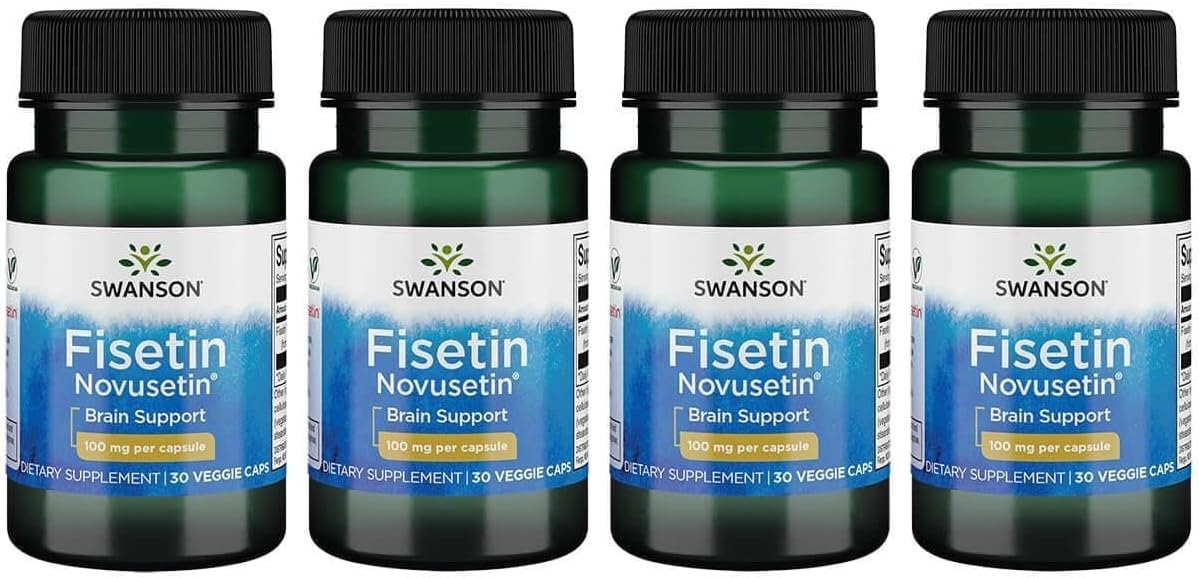 Swanson Fisetina 100 mg 30 Cápsulas Vegetales (Pack de 3)
